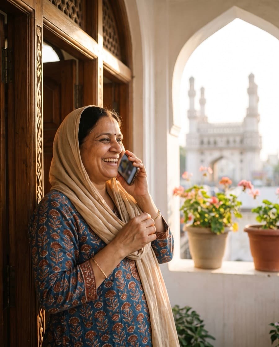 Priya, mid-call, Hyderabad.